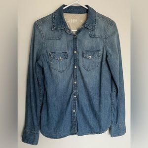 Gap, snap down denim shirt, medium